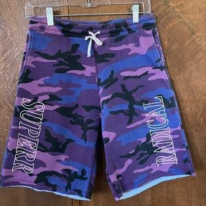 Superrradical camouflage camo sweat shorts